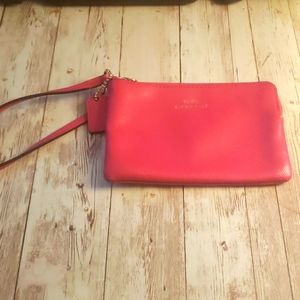 Coach Leather Wristlet 5.5x4